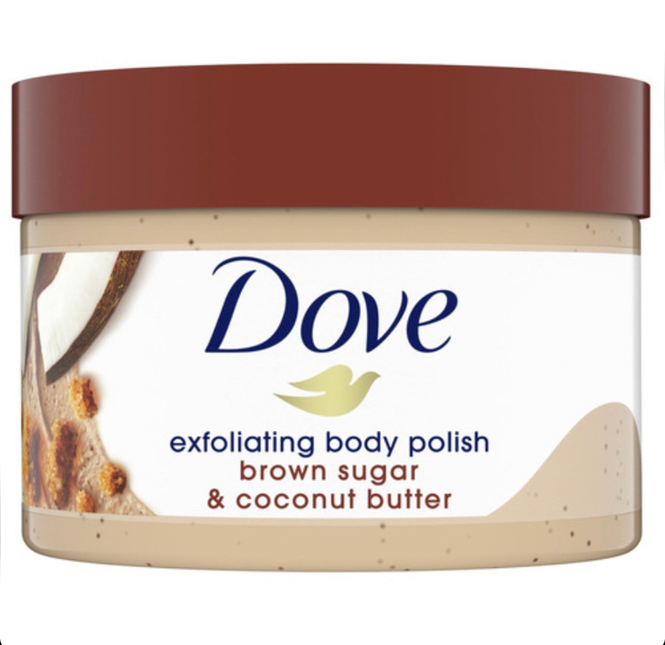 اسکراب لایه بردار بدن داو Dove حاوی عصاره شکر قهوه ای و کره نارگیل حجم 298 گرم
