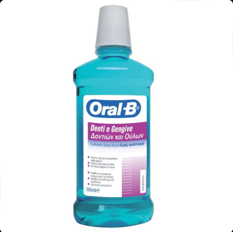 دهانشویه اورال بی Oral B رایحه نعنا مدل Denti e Gengive حجم 500 میل