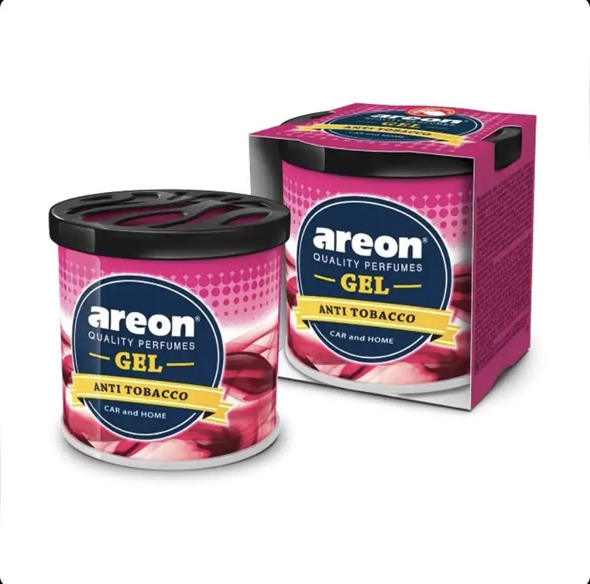 خوشبو کننده و بو گیر کنسروی آرئون ژل AREON Gel Anti Tobacco رایحه ضدتنباکو و بو سیگار وزن 80 گرم
