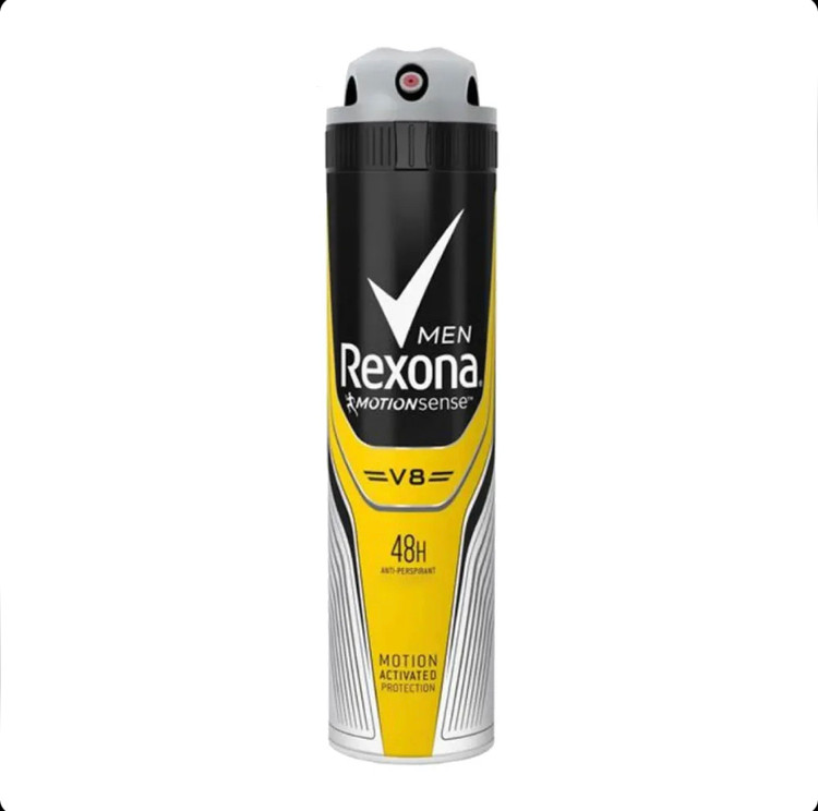 اسپری ضد تعریق مردانه رکسونا Rexona مدل V8 بدون ایجاد لکه روی لباس حجم 150 میل
