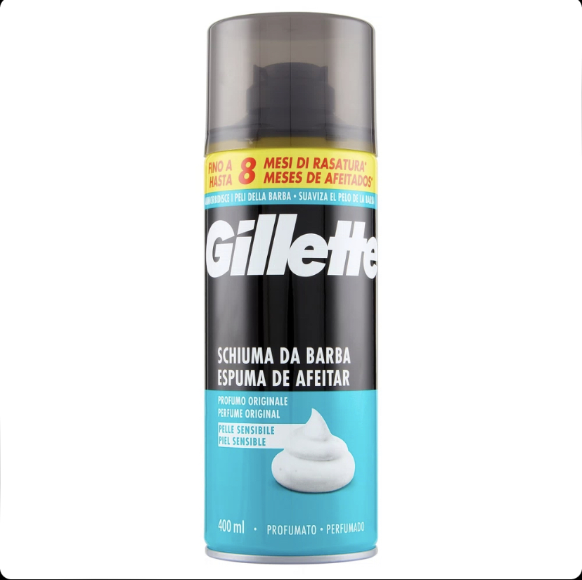فوم اصلاح ژیلت Gillette Sensitive مناسب پوست حساس حجم ۴۰۰ میل
