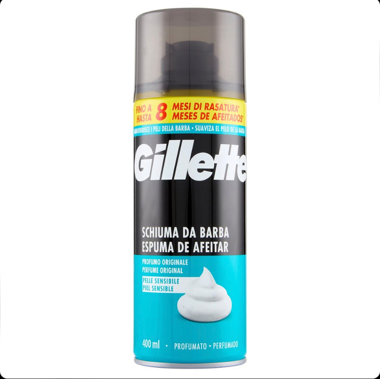 فوم اصلاح ژیلت Gillette Sensitive مناسب پوست حساس حجم ۴۰۰ میل