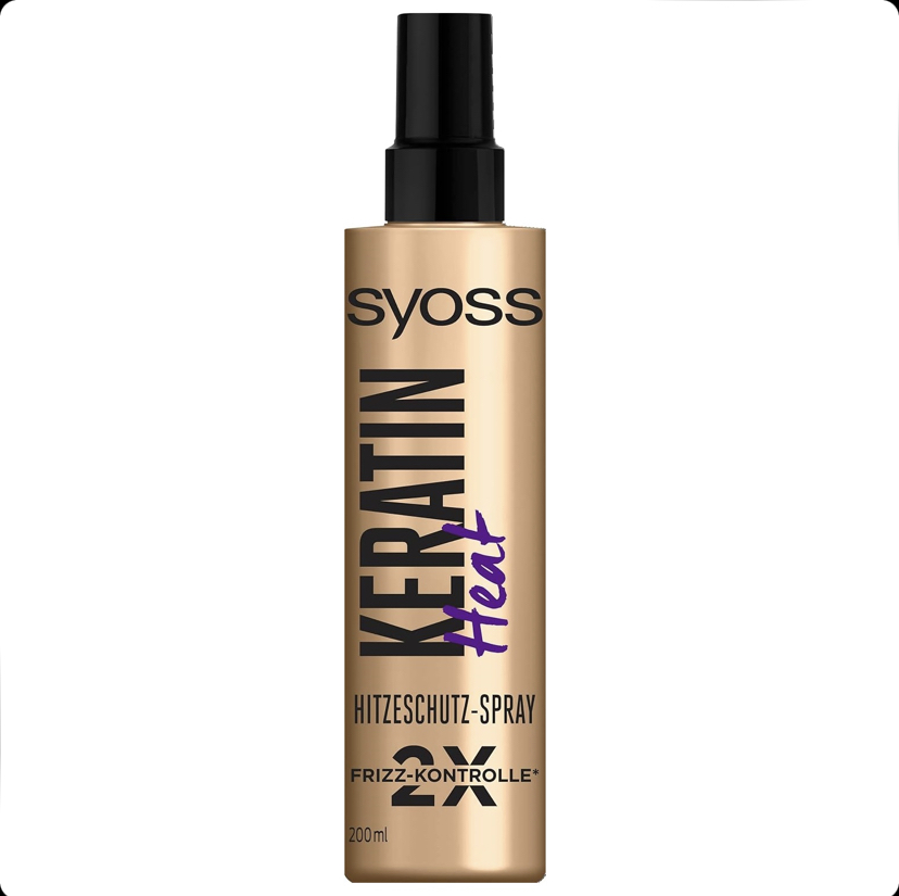 اسپری دوفاز محافظ حرارت و حالت‌دهنده مو سایوس syoss Keratin heat حجم ۲۰۰ میل