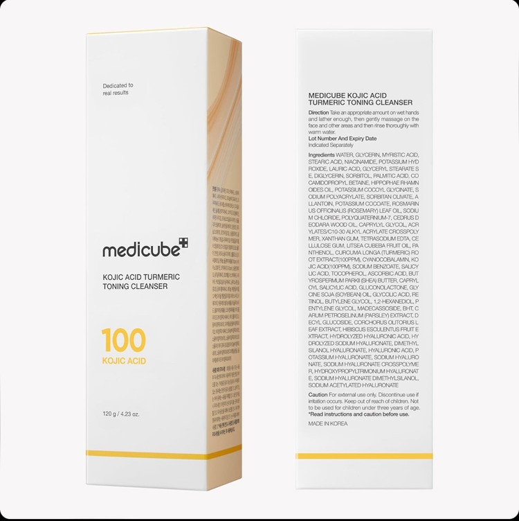 فوم شوینده کوجیک اسید و زردچوبه مدی کیوب Medicube Kojic Acid Turmeric Toning حجم 120 گرم