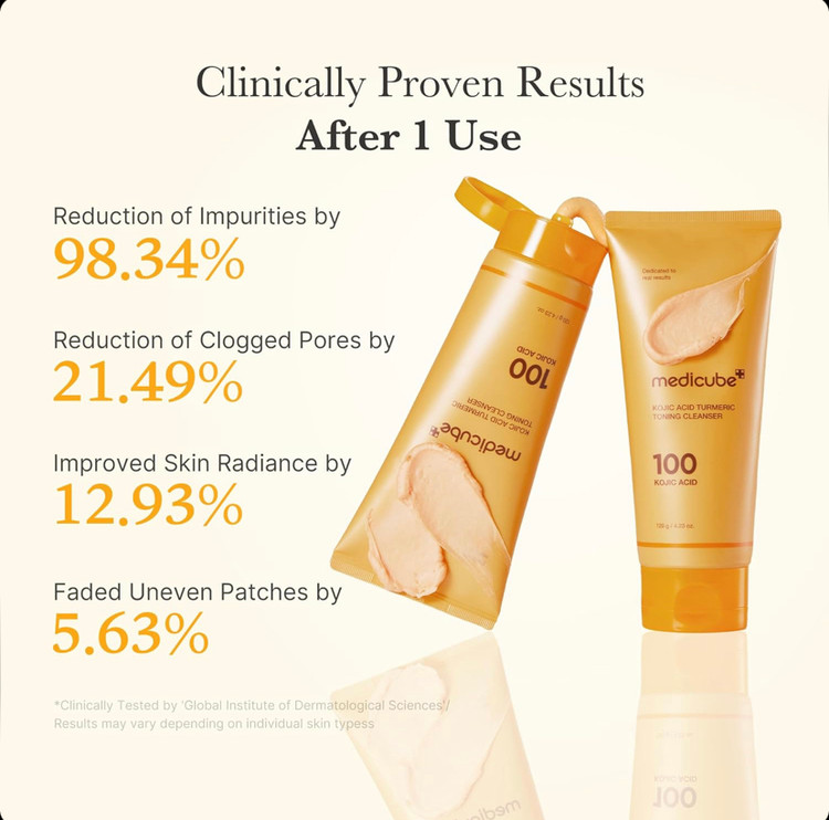 فوم شوینده کوجیک اسید و زردچوبه مدی کیوب Medicube Kojic Acid Turmeric Toning حجم 120 گرم