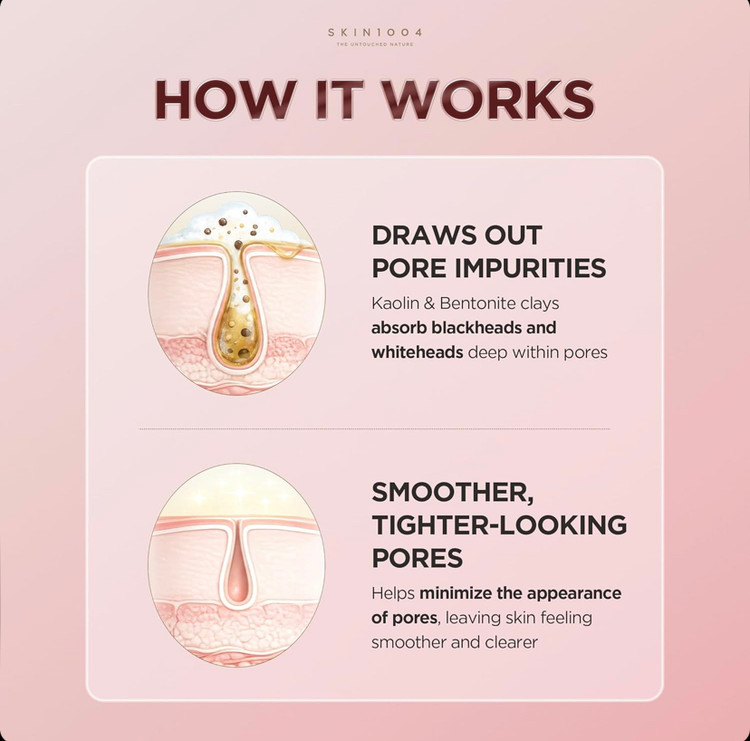 ماسک استیکی خاک رس کنترل منافذ سنتلا اسکین 1004 Skin 1004 Centella حجم 27 گرم
