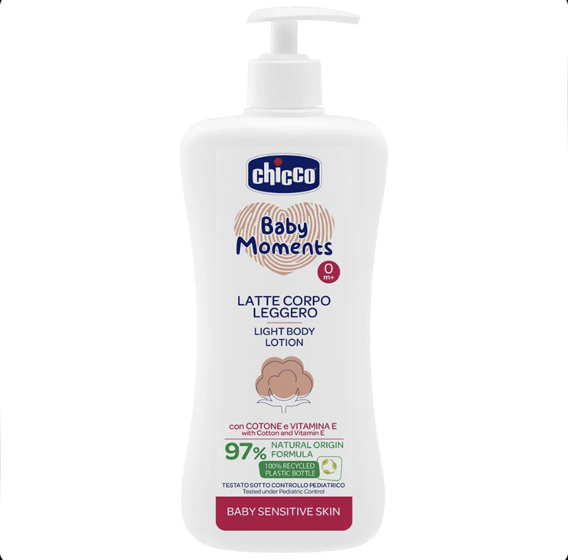 لوسیون بدن کودک چیکو chicco baby moments ضد حساسیت حجم 500 میل