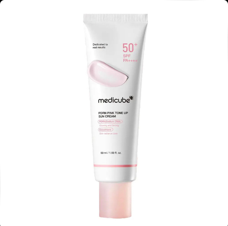 کرم ضد آفتاب تون آپ PDRN مدی کیوب Medicube PDRN Pink Tone Up Sun Cream حجم 50 میل