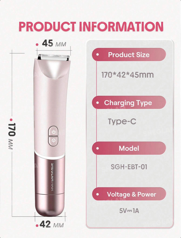 شیور دو کاره صورت بدن و بیکینی شیگلم SHEGLAM Dual-Head Electric Bikini Trimmer مناسب برای بانوان