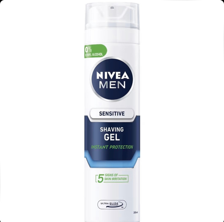 ژل اصلاح نیوآ Nivea مخصوص پوست حساس sensitive حجم ۲۰۰ میل