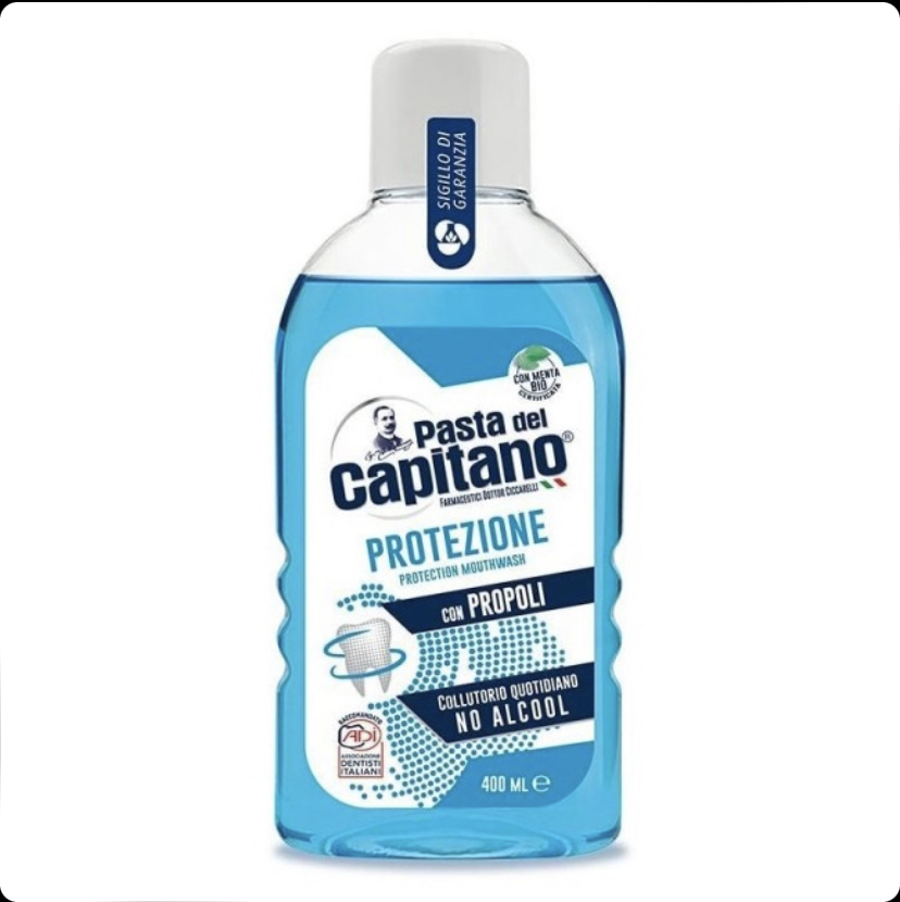 دهانشویه محافظت‌کننده لثه و دندان پاستا دل کاپیتانو Pasta del Capitano Protezione حجم 400 میل