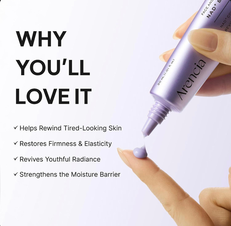 سرم صورت و دور چشم جوانساز و سفت کننده پوست آرنسیا Arencia NAD+ Booster Shot حجم 30 میل