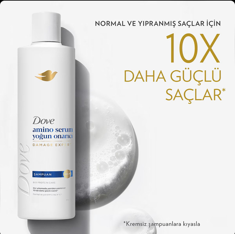 شامپو ترمیمکننده و تقویت کننده داو Dove amino serum مناسب موهای آسیب دیده حجم ۳۷۵ میل