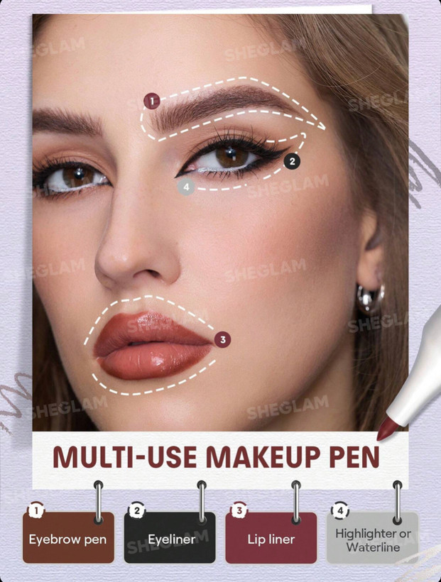 مداد آرایشی چهارکاره مولتی کالر شیگلم SHEGLAM The Everywhere 4-In-1 Pen Multicolor