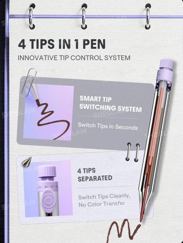 مداد آرایشی چهارکاره مولتی کالر شیگلم SHEGLAM The Everywhere 4-In-1 Pen Multicolor