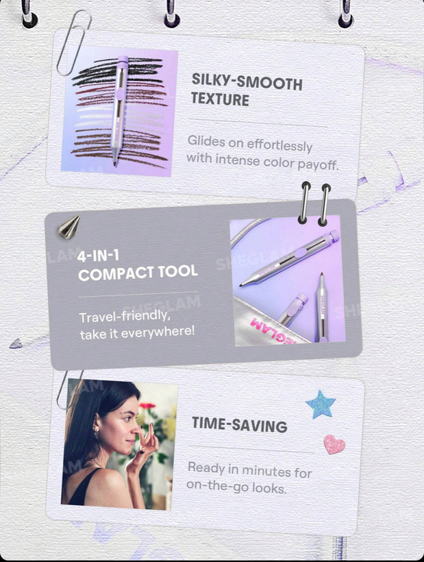 مداد آرایشی چهارکاره مولتی کالر شیگلم SHEGLAM The Everywhere 4-In-1 Pen Multicolor