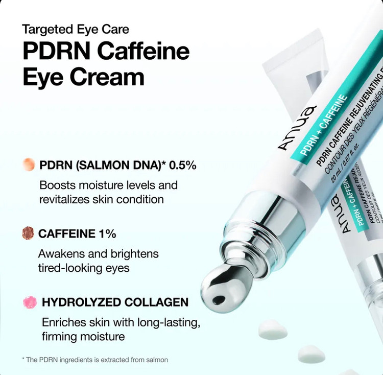 کرم دور چشم احیاکننده PDRN و کافئین آنوا Anua HYDRO FIRMING PDRN Caffeine Rejuvenating حجم 20 میل