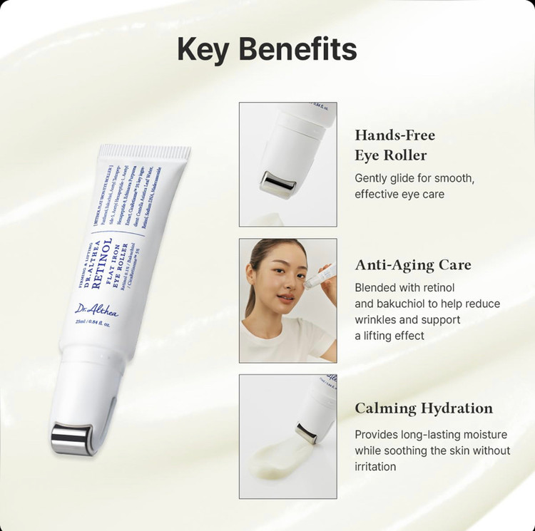 کرم دور چشم رولی حاوی رتینول ضدچروک دکتر آلتیا Dr.Althea Retinol Flat Iron Eye Roller حجم 25 میل