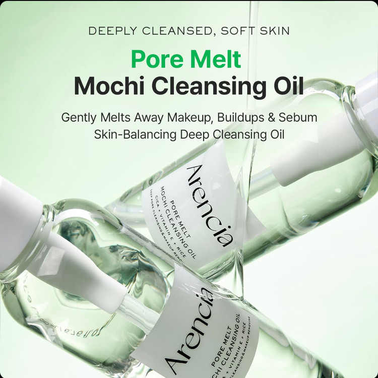 روغن پاککننده آرایش و کنترل منافذ پوست آرنسیا Arencia Pore Melt Mochi حجم 200 میل