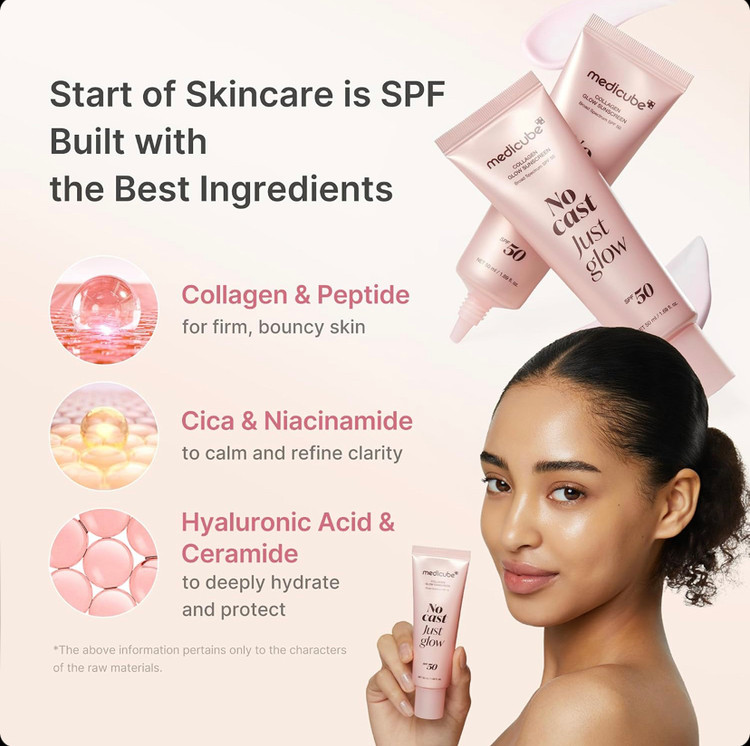 ضد آفتاب کلاژن و پپتید مدیکیوب Medicube No Cast Just Glow Collagen SPF 50 حجم 50 میل
