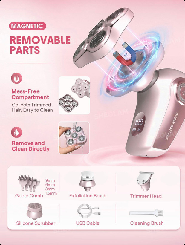 شیور برقی ۵ بعدی چند کاره ضد آب شیگلم SHEGLAM Smooth Moves 5D Flash Electric Shaver