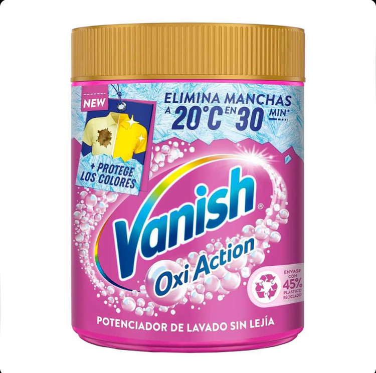 پودر لکه بر لباس ونیش Vanish Oxi Action بهبود دهنده رنگ لباس وزن ۹۰۰ گرم اروپا
