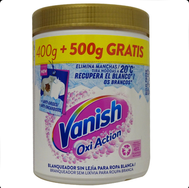 پودر لکه بر لباس ونیش Vanish مناسب لباس های سفید حجم 900 گرم