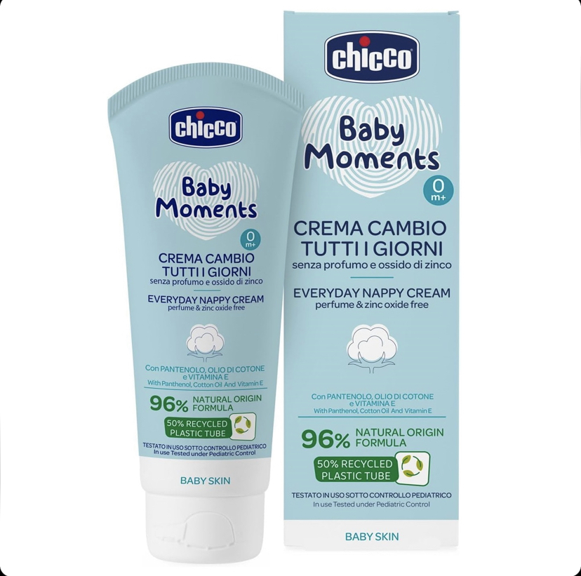 کرم سوختگی نوزاد چیکو Chicco Baby Moments بدون زینک اکساید حجم 100 میل