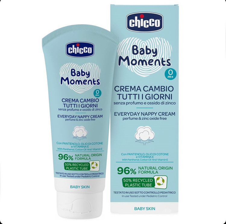 کرم سوختگی نوزاد چیکو Chicco Baby Moments بدون زینک اکساید حجم 100 میل