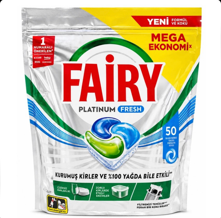 قرص ماشین ظرفشویی فیری پلاتینیوم فرش Fairy Platinum Fresh بسته 50 عددی