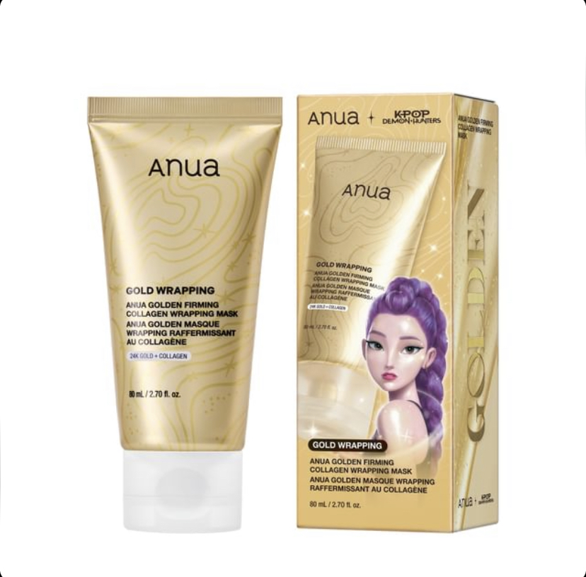 ماسک کلاژن لیفتینگ و سفت‌کننده آنوا Anua Golden Firming Collagen Wrapping Mask KPOP DEMON حجم 80 میل