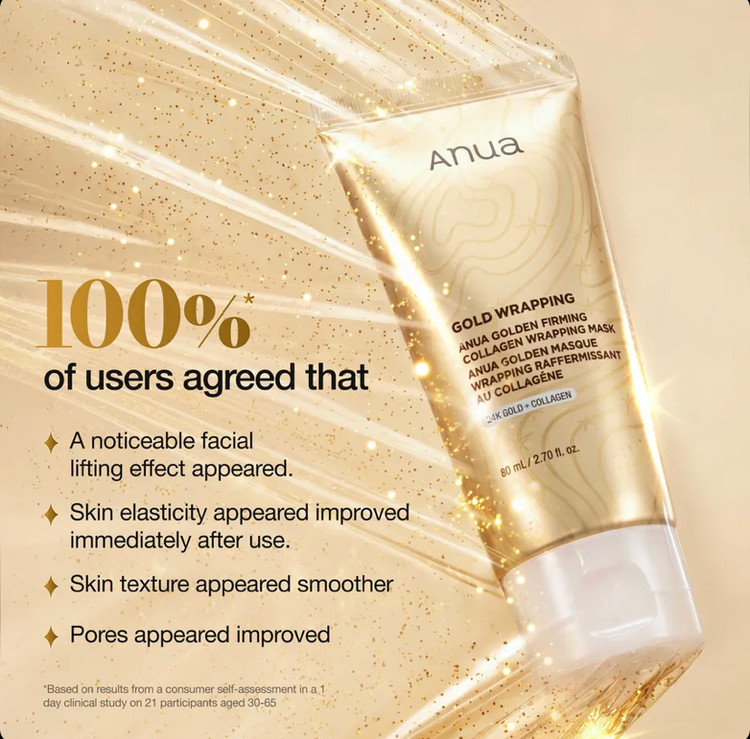 ماسک کلاژن لیفتینگ و سفتکننده آنوا Anua Golden Firming Collagen Wrapping Mask KPOP DEMON حجم 80 میل