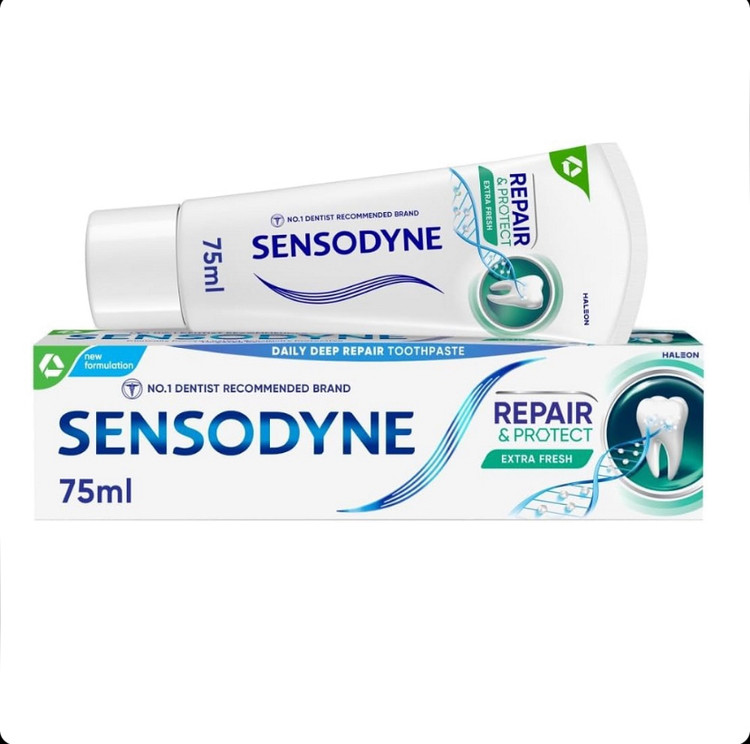 خمیر دندان ضد حساسیت و ترمیمکننده سنسوداین Sensodyne Repair & Protect Extra Fresh حجم 75 میل