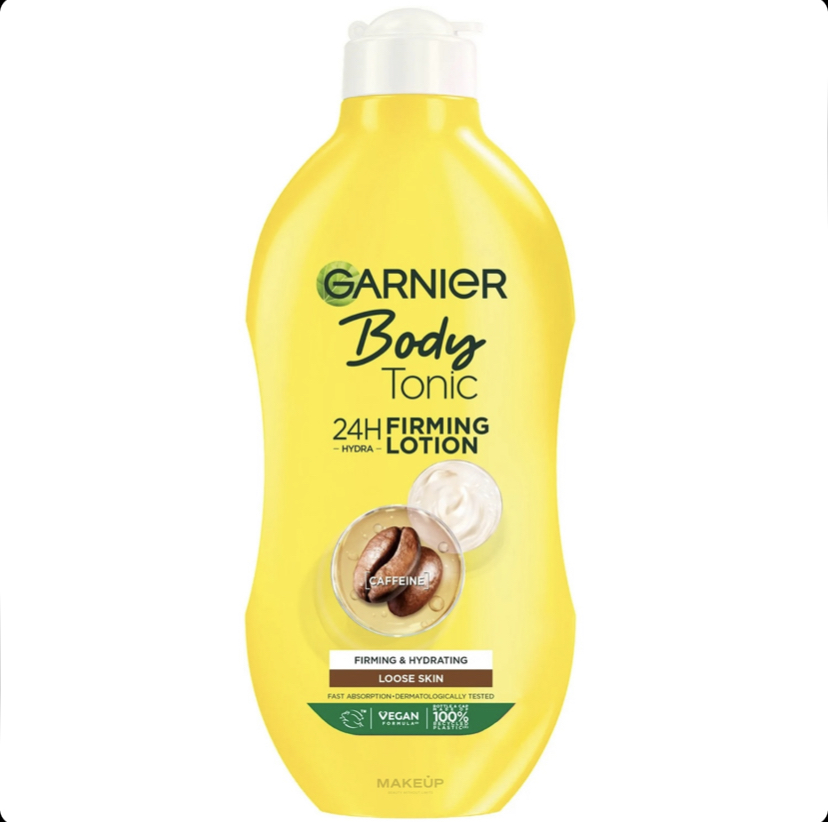 لوسیون بدن آبرسان و سفت‌کننده پوست گارنیه Garnier Body Tonic Firming حاوی کافئین و عصاره جلبک دریایی حجم 400 میل