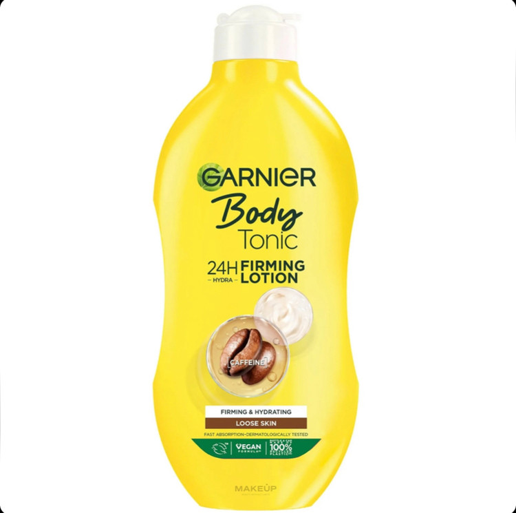 لوسیون بدن آبرسان و سفتکننده پوست گارنیه Garnier Body Tonic Firming حاوی کافئین و عصاره جلبک دریایی حجم 400 میل