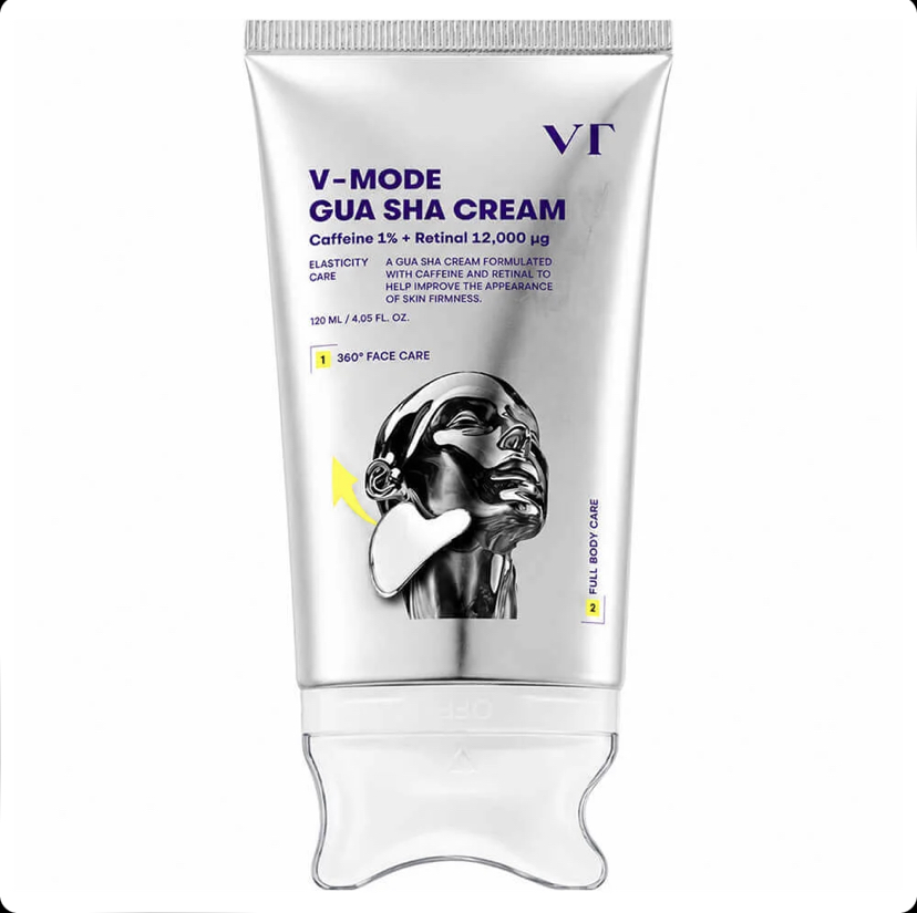 کرم گواشا سفت‌کننده و فرم‌دهنده صورت و بدن وی‌ تی VT V-MODE حاوی کافئین، رتینال، 9 نوع پپتید و 7 نوع کلاژن حجم 120 میل