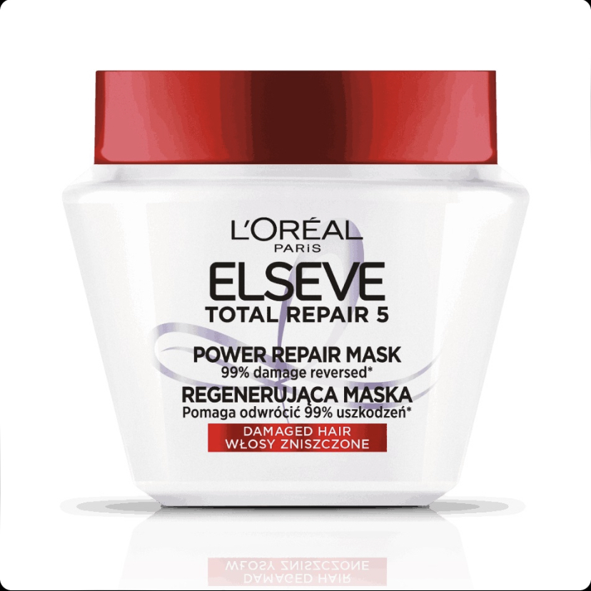 ماسک مو ترمیم‌کننده و تقویت‌کننده لورآل پاریس LOreal Elseve Total Repair 5 حاوی 10٪ کمپلکس بازسازی‌کننده KERATIN XS حجم 300 میل