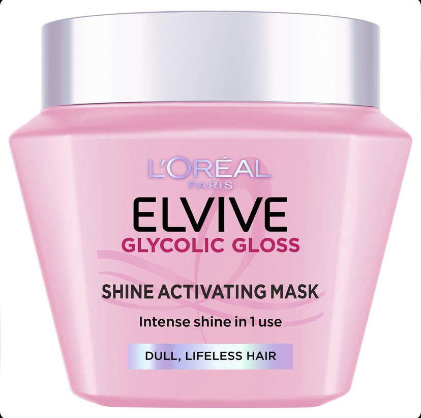 ماسک مو براق‌کننده و صاف‌کننده لورآل LOreal Paris Elvive Glycolic Gloss حاوی 13٪ کمپلکس گلیکولیک گلاس حجم 300 میل