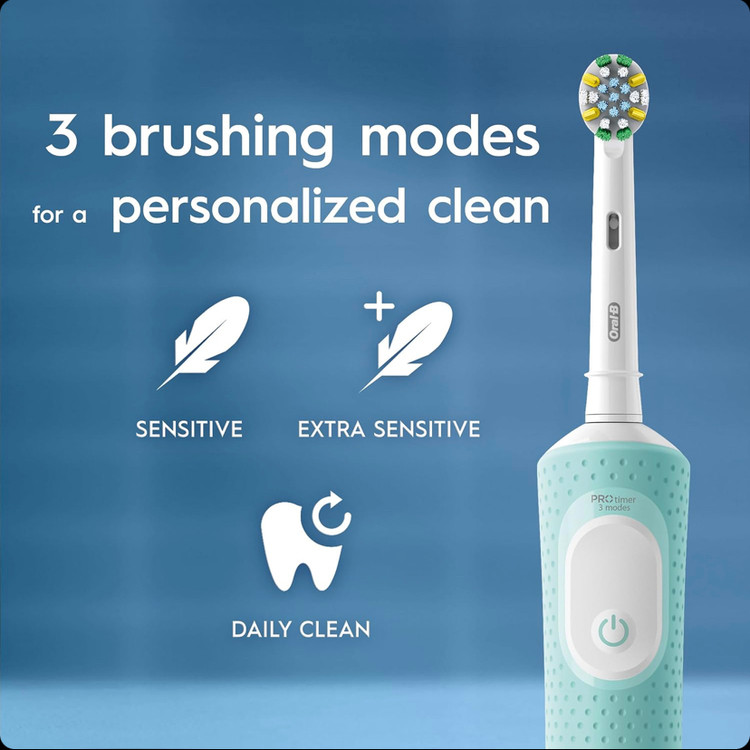 مسواک برقی اورال بی Oral-B Vitality Pro Mint Green به همراه ۲ یدک اضافه با 3 حالت مسواکزدن و تایمر 2 دقیقهای رنگ سبز