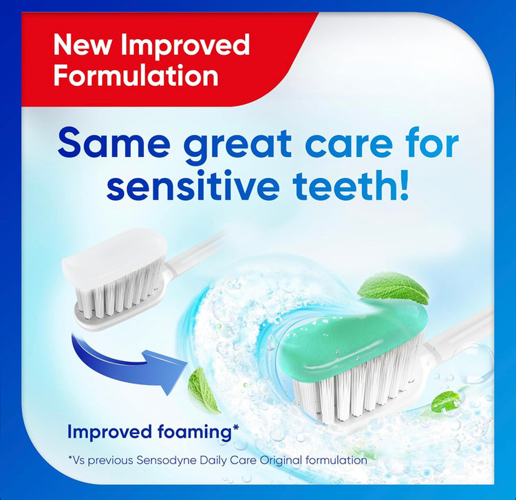 خمیردندان روزانه مخصوص دندانهای حساس سنسوداین Sensodyne Daily Care Original با فلوراید و طعم نعناع حجم 75 میل