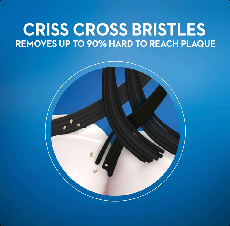 مسواک نرم و فوقباریک اورال-بی Oral-B Cross Action Gentle Clean Ultrathin Charcoal با برس Extra Soft