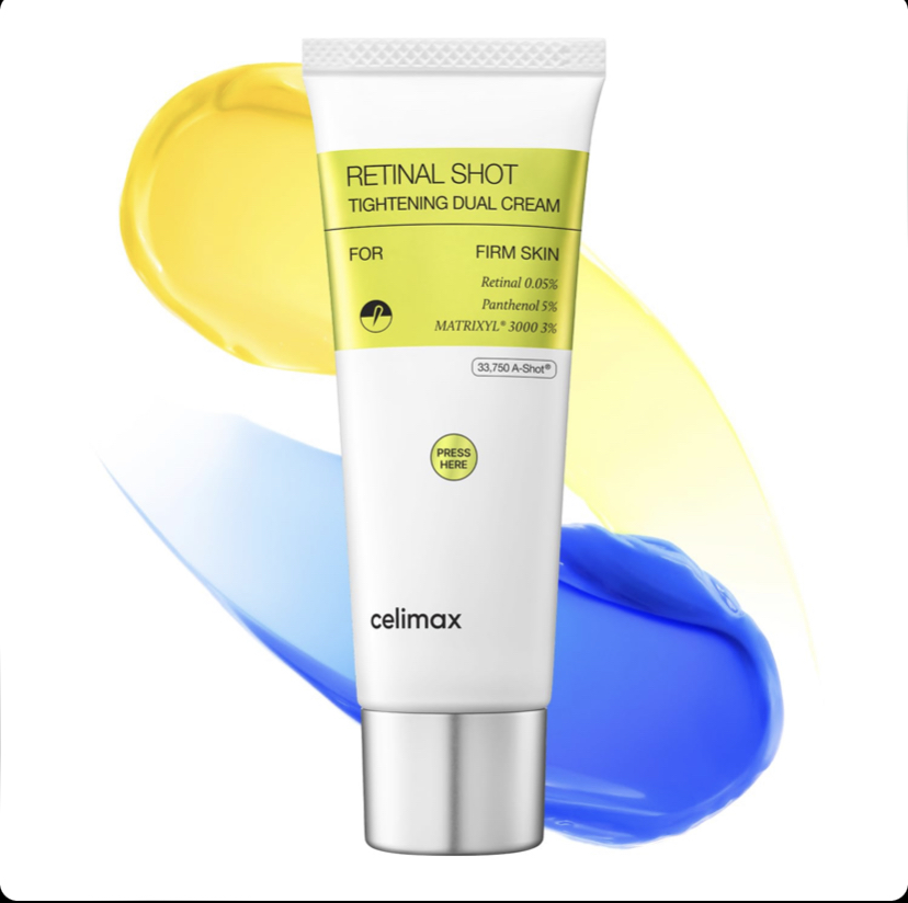 کرم دوگانه ضدچروک و جوانساز سلیمکس Celimax The Vita-A Retinal Shot Tightening Dual Cream حاوی 0.05٪ رتینال و 5٪ پانتنول حجم 50 میل