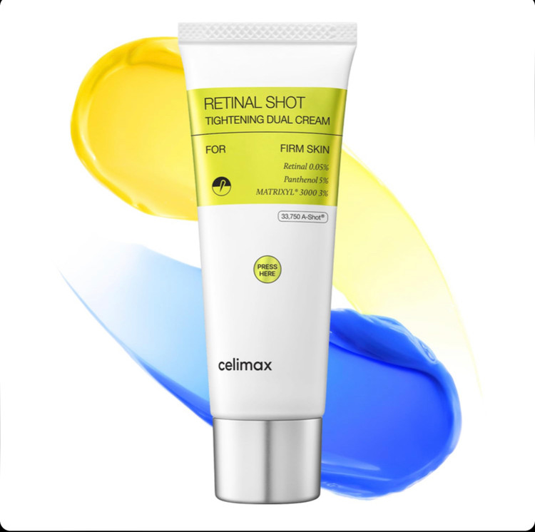کرم دوگانه ضدچروک و جوانساز سلیمکس Celimax The Vita-A Retinal Shot Tightening Dual Cream حاوی 0.05٪ رتینال و 5٪ پانتنول حجم 50 میل