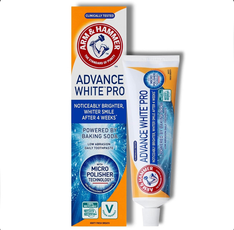 خمیر دندان سفید کننده و جرمگیر اَرم اند همر Arm & Hammer Advance White Pro حجم 75 میل
